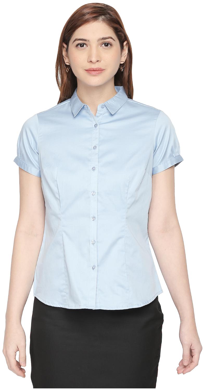 

Annabelle By Pantaloons Women Blue Solid Regular Fit Shirt