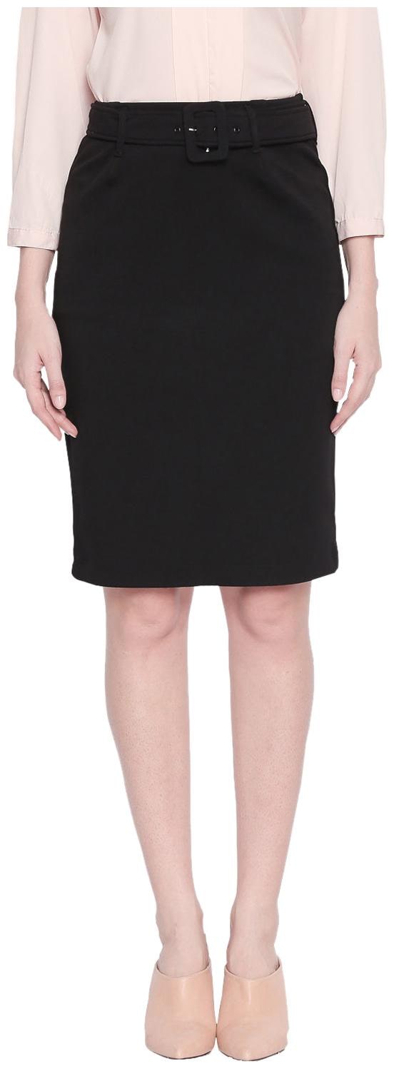 

Annabelle By Pantaloons Solid Straight skirt Midi Skirt - Black