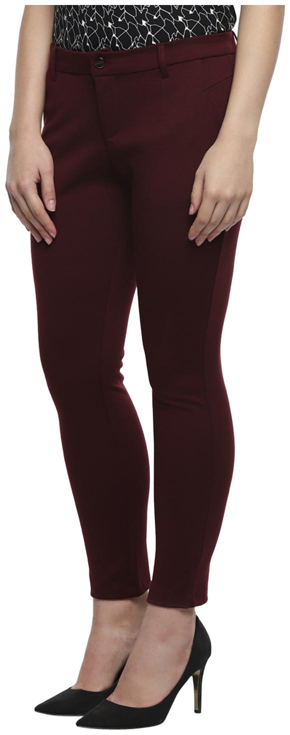 

Annabelle By Pantaloons Women Maroon Slim fit Regular pants