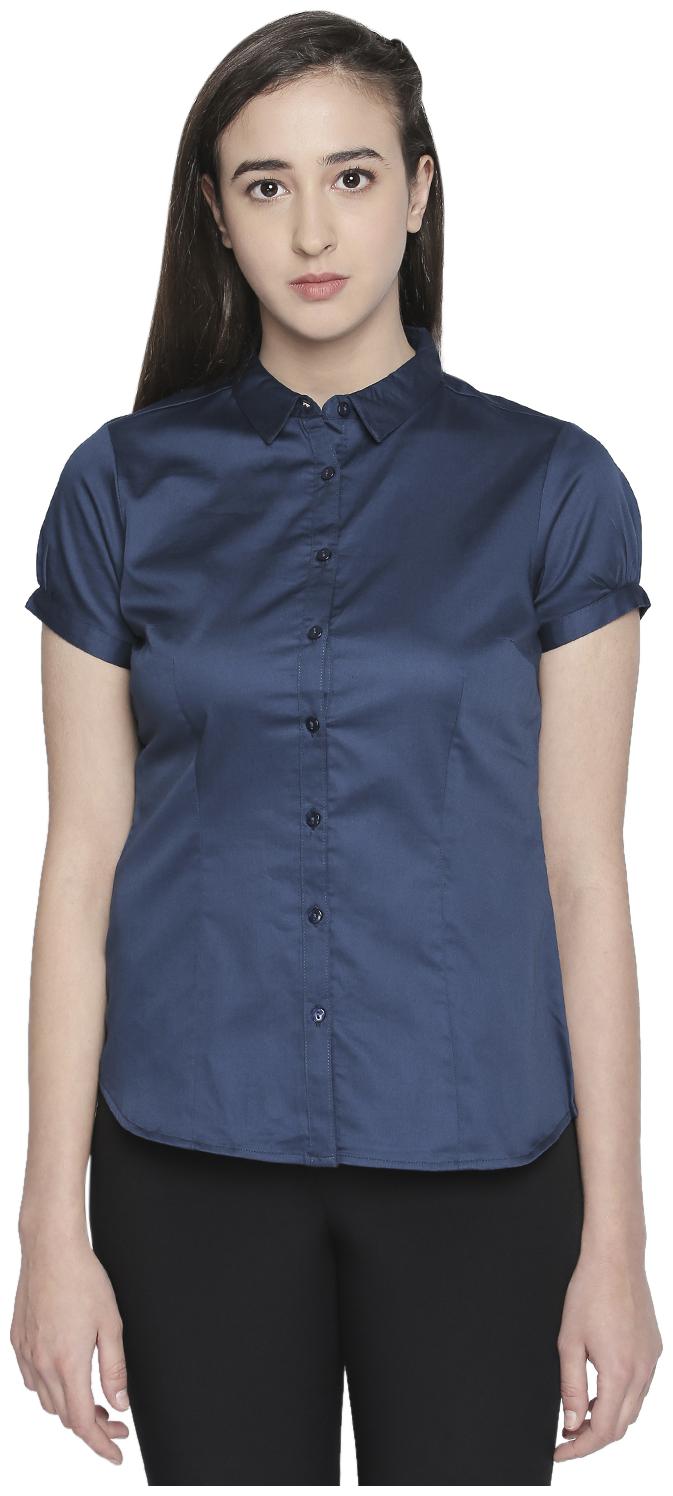 

Annabelle By Pantaloons Women Blue Solid Regular Fit Shirt