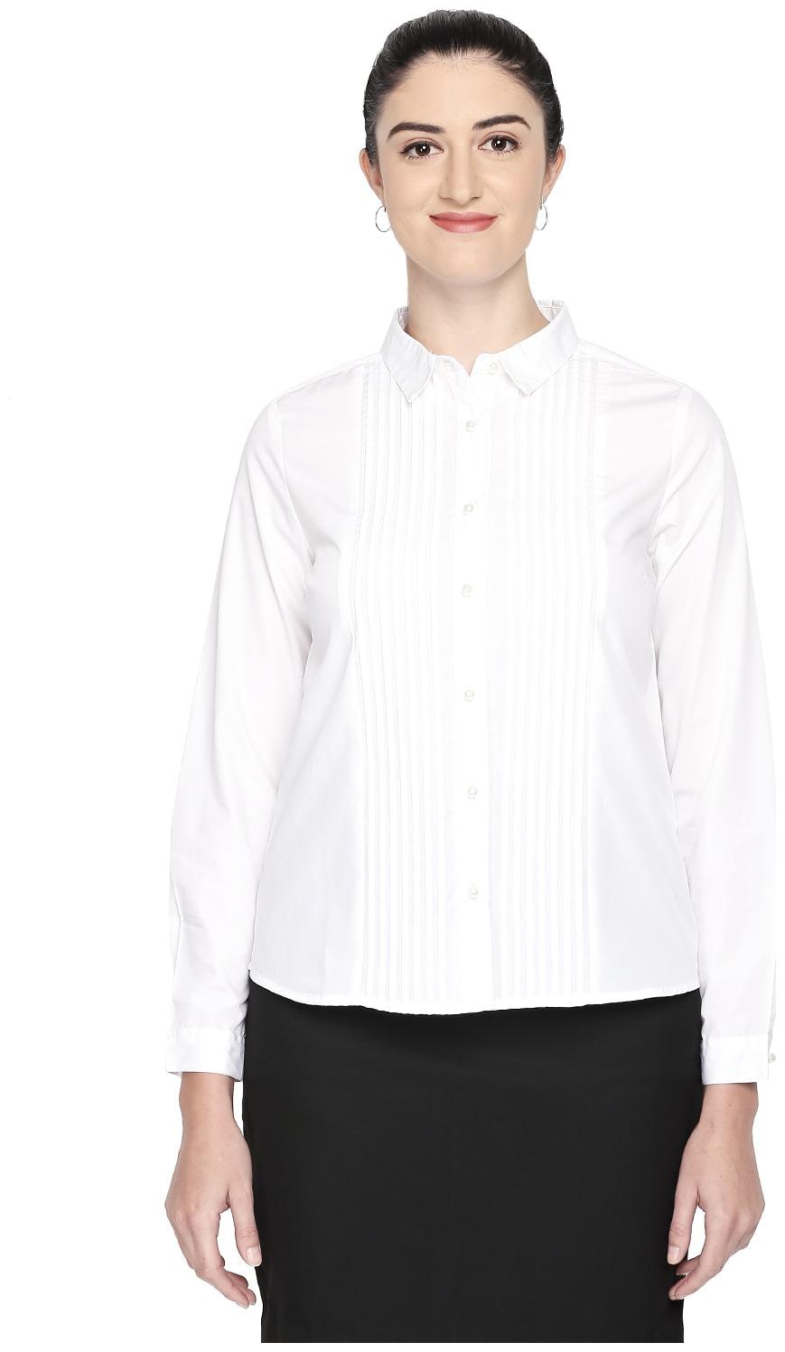 

Annabelle By Pantaloons Women White Solid Regular Fit Shirt