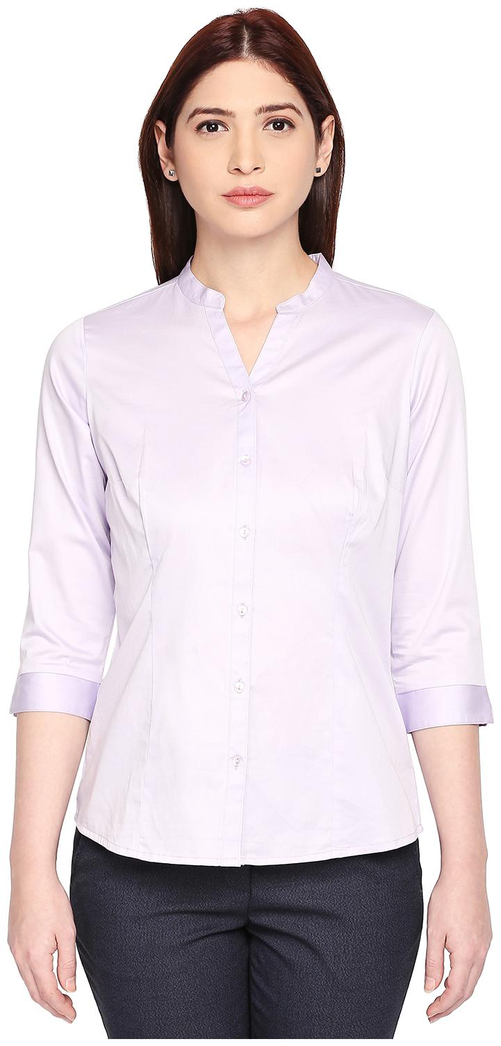 

Annabelle By Pantaloons Women Purple Solid Regular Fit Shirt