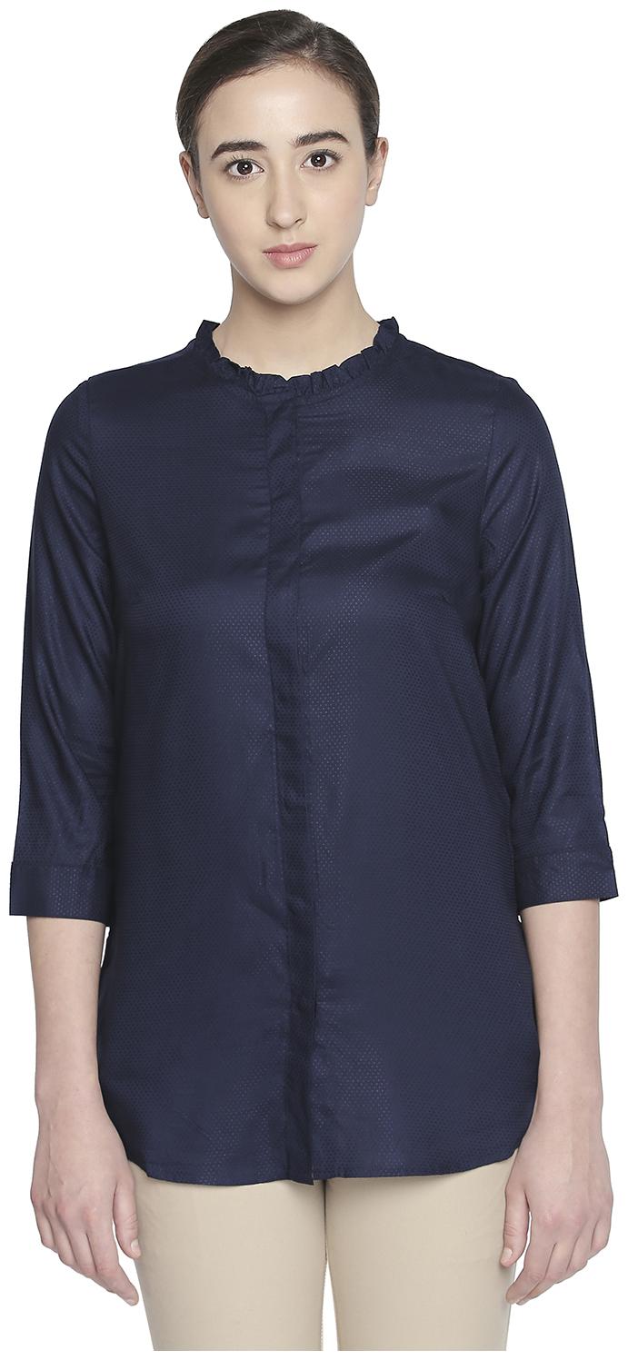 

Annabelle By Pantaloons Women Solid Regular tunic - Blue