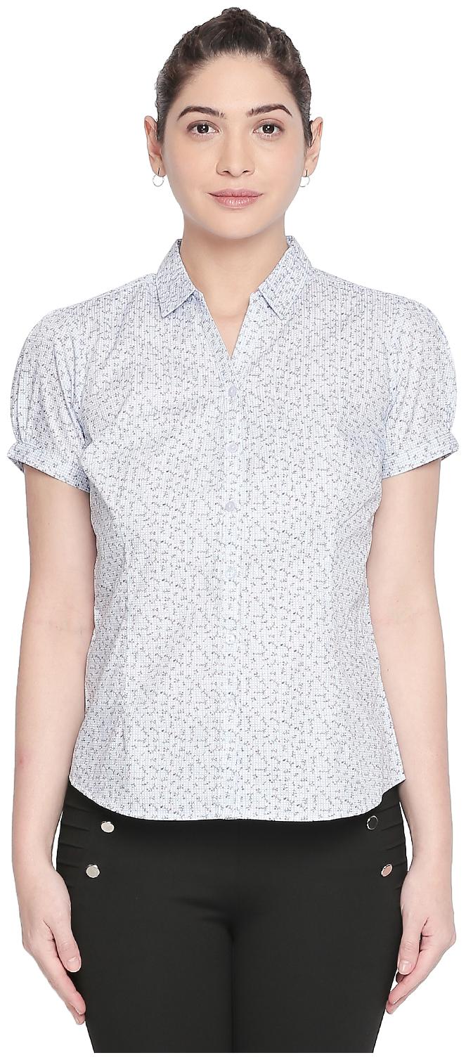

Annabelle By Pantaloons Women Blue Printed Regular Fit Shirt