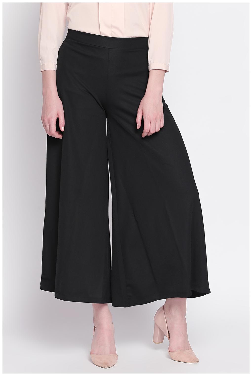 

Annabelle By Pantaloons Black Solid Straight Palazzo