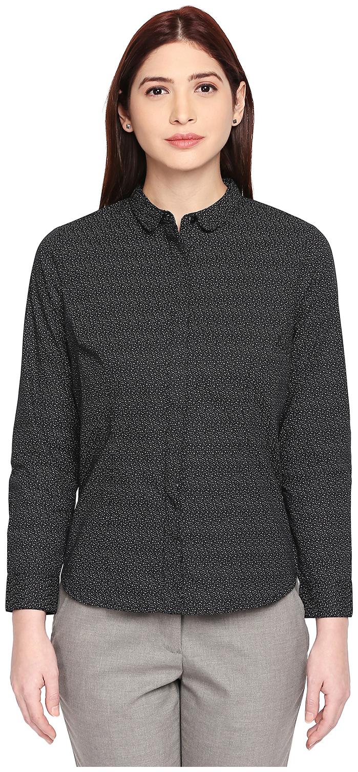 

Annabelle By Pantaloons Women Black Printed Regular Fit Shirt