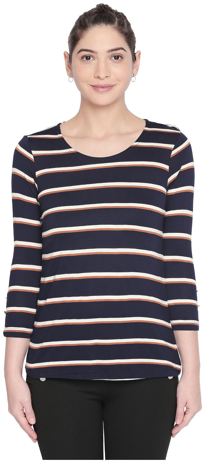 

Annabelle By Pantaloons Women Striped Regular top - Blue