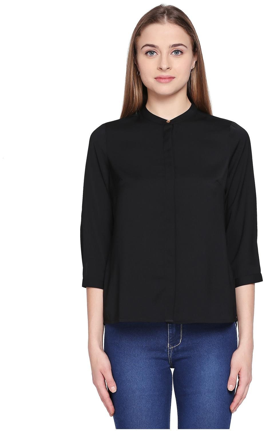 

Annabelle By Pantaloons Women Solid Regular tunic - Black