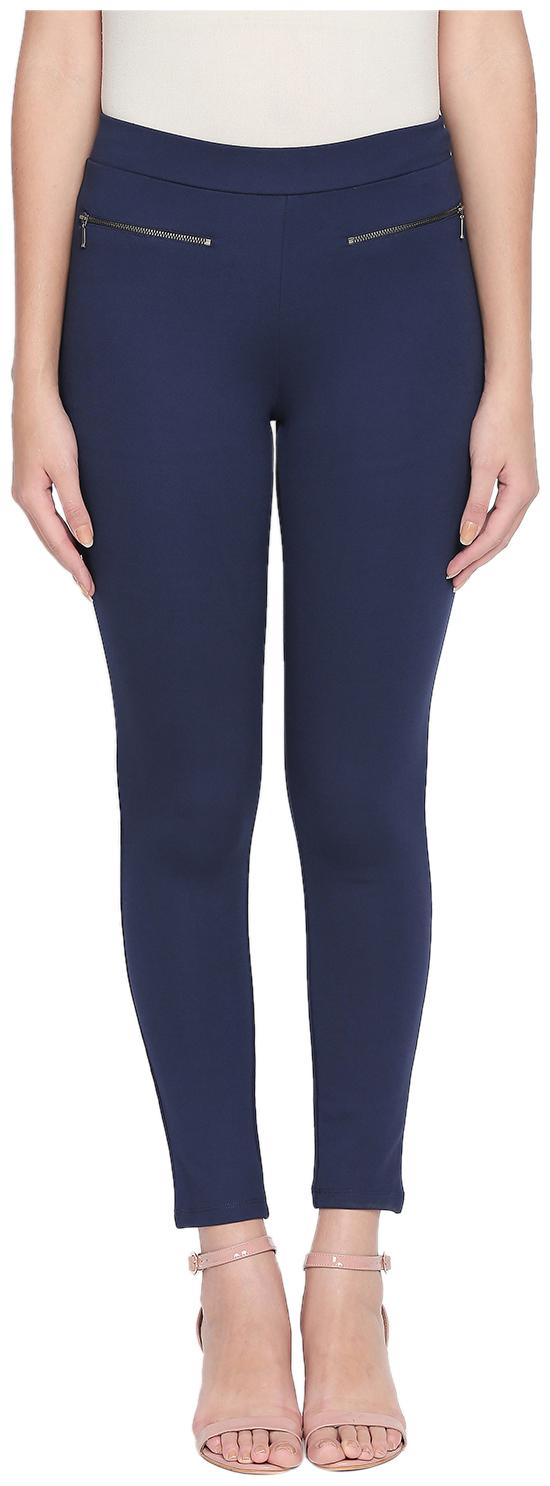 

Annabelle By Pantaloons Women Viscose Solid Tregging Navy