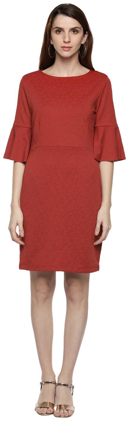 

Annabelle By Pantaloons Red Self design Maxi dress