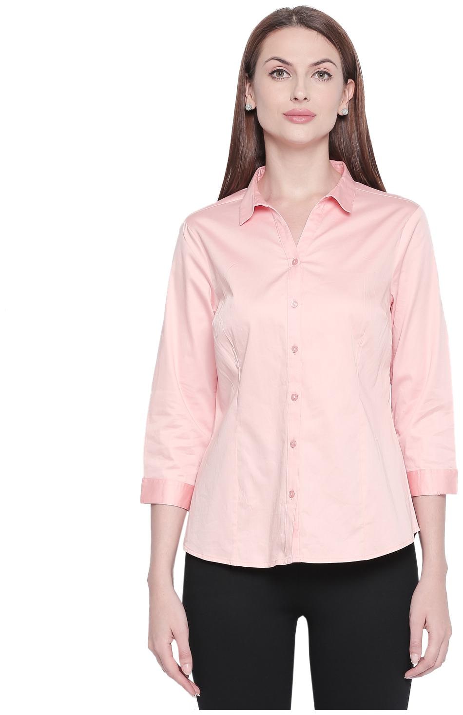 

Annabelle By Pantaloons Women Peach Solid Regular Fit Shirt