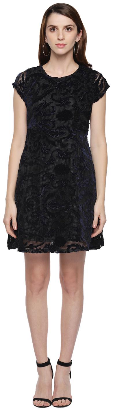 

Annabelle By Pantaloons Black Self design Maxi dress