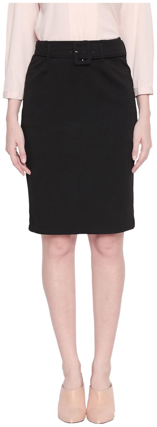 

Annabelle By Pantaloons Solid Straight skirt Midi Skirt - Black