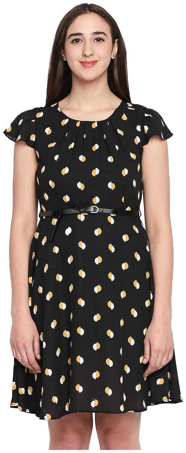 

Annabelle By Pantaloons Black Printed A-line dress