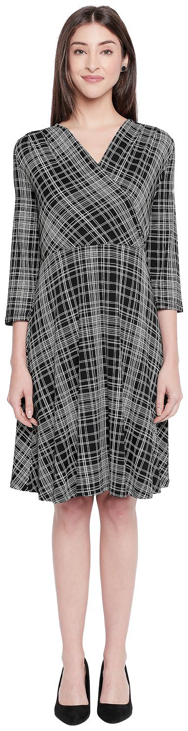 

Annabelle By Pantaloons Black Printed Fit flare dress