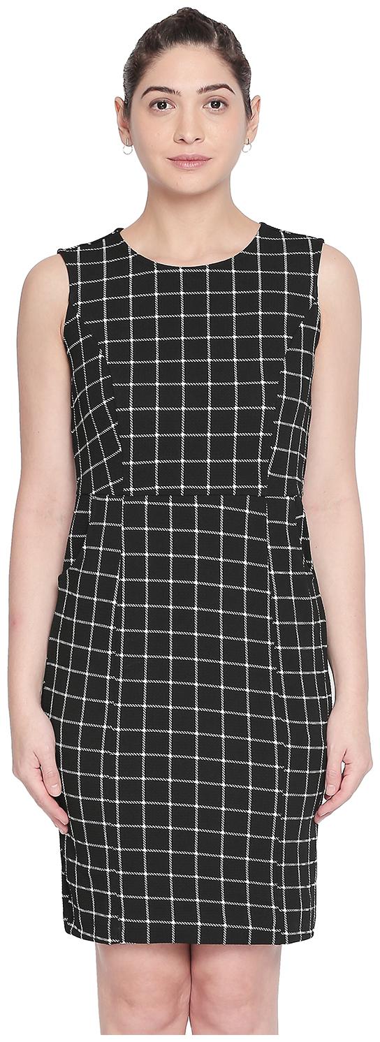 

Annabelle By Pantaloons Black Checked A-line dress