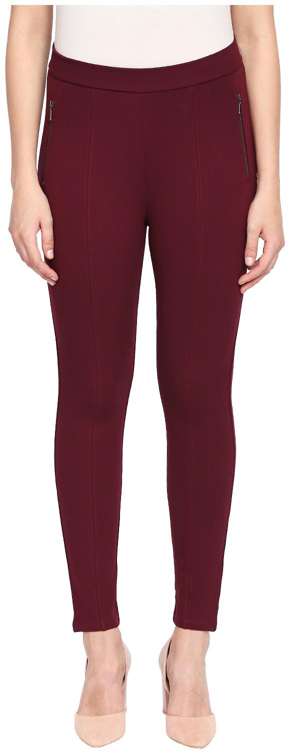 

Annabelle By Pantaloons Women Slim fit Blended Solid Track pants - Maroon