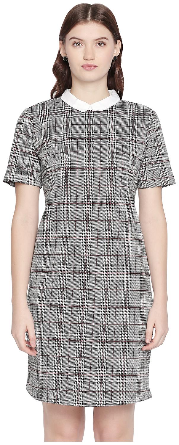 

Annabelle By Pantaloons Grey Checked A-line dress