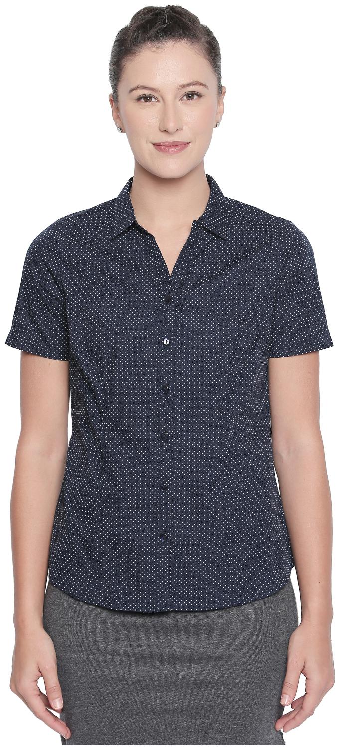 

Annabelle By Pantaloons Women Blue Printed Regular Fit Shirt