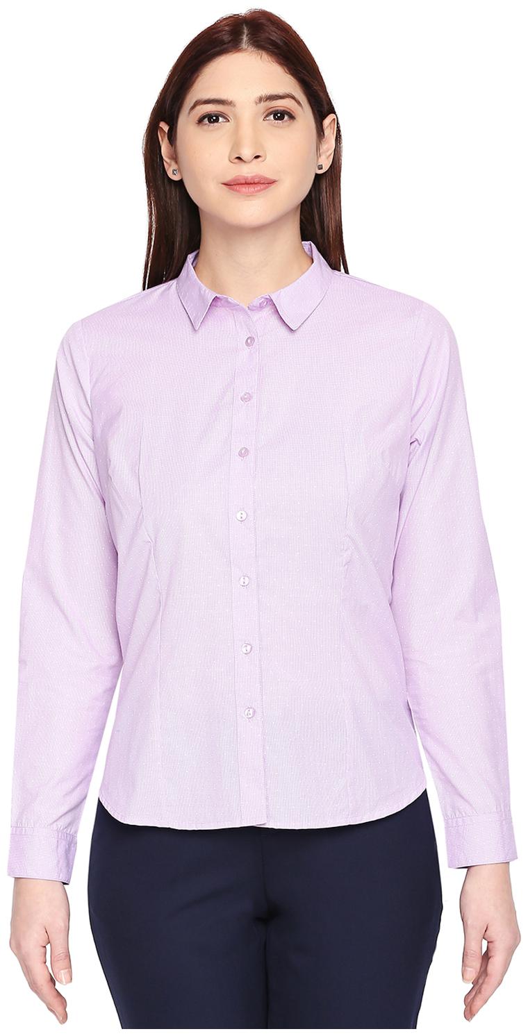 

Annabelle By Pantaloons Women Purple Solid Regular Fit Shirt