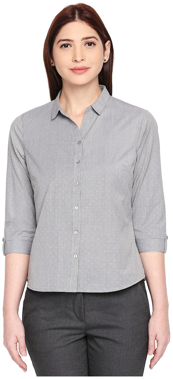 

Annabelle By Pantaloons Women Grey Printed Regular Fit Shirt