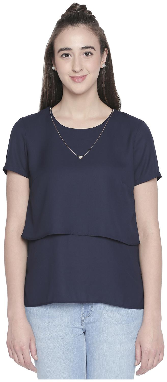

Annabelle By Pantaloons Women Solid Regular top - Blue