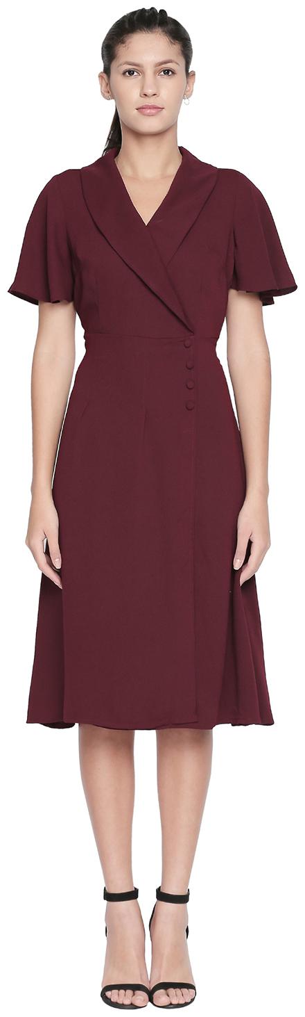 

Annabelle By Pantaloons Red Solid Flared dress