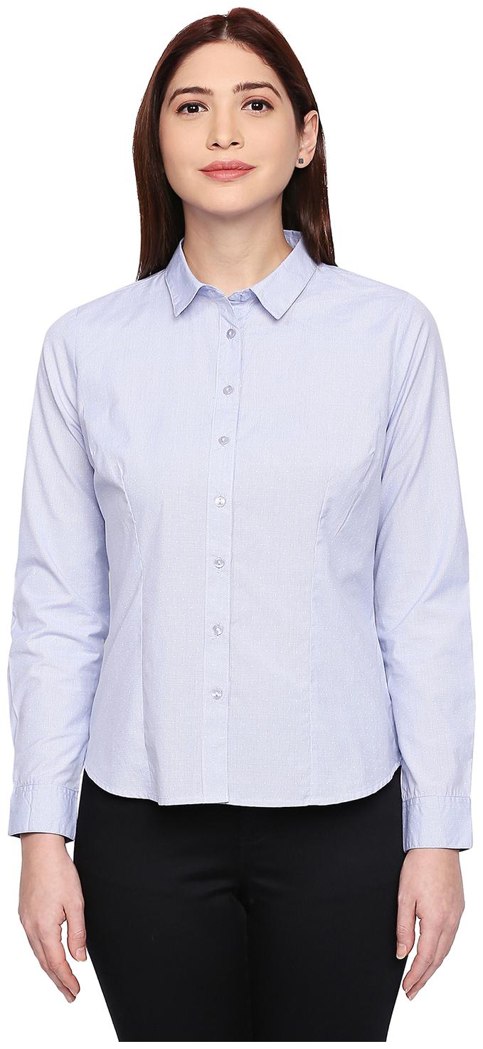 

Annabelle By Pantaloons Women Blue Solid Regular Fit Shirt