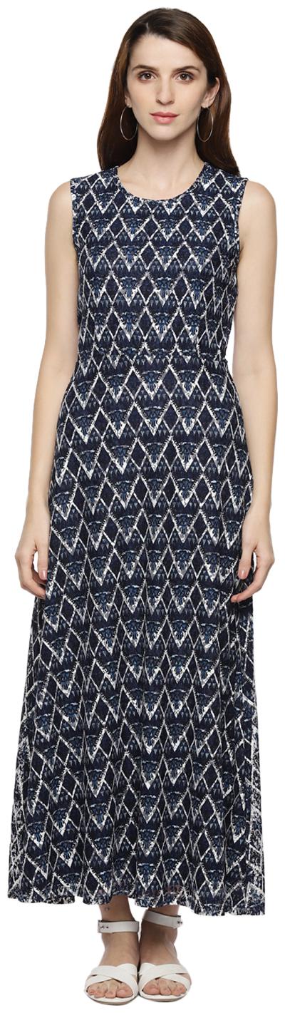 

Annabelle By Pantaloons Blue Printed Maxi dress