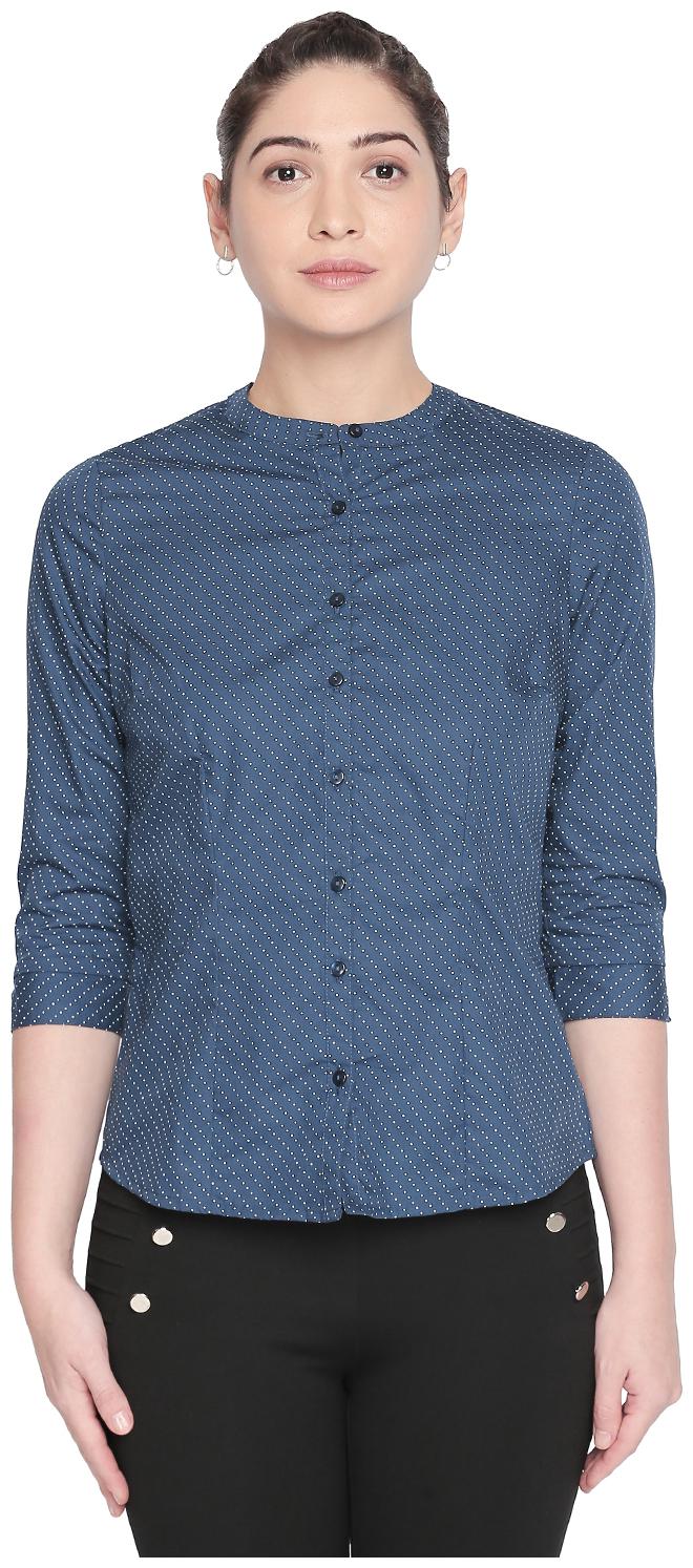 

Annabelle By Pantaloons Women Blue Printed Regular Fit Shirt