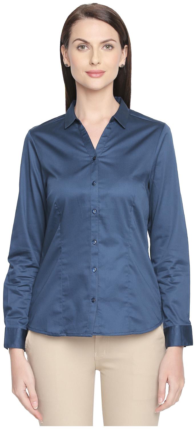 

Annabelle By Pantaloons Women Blue Solid Regular Fit Shirt