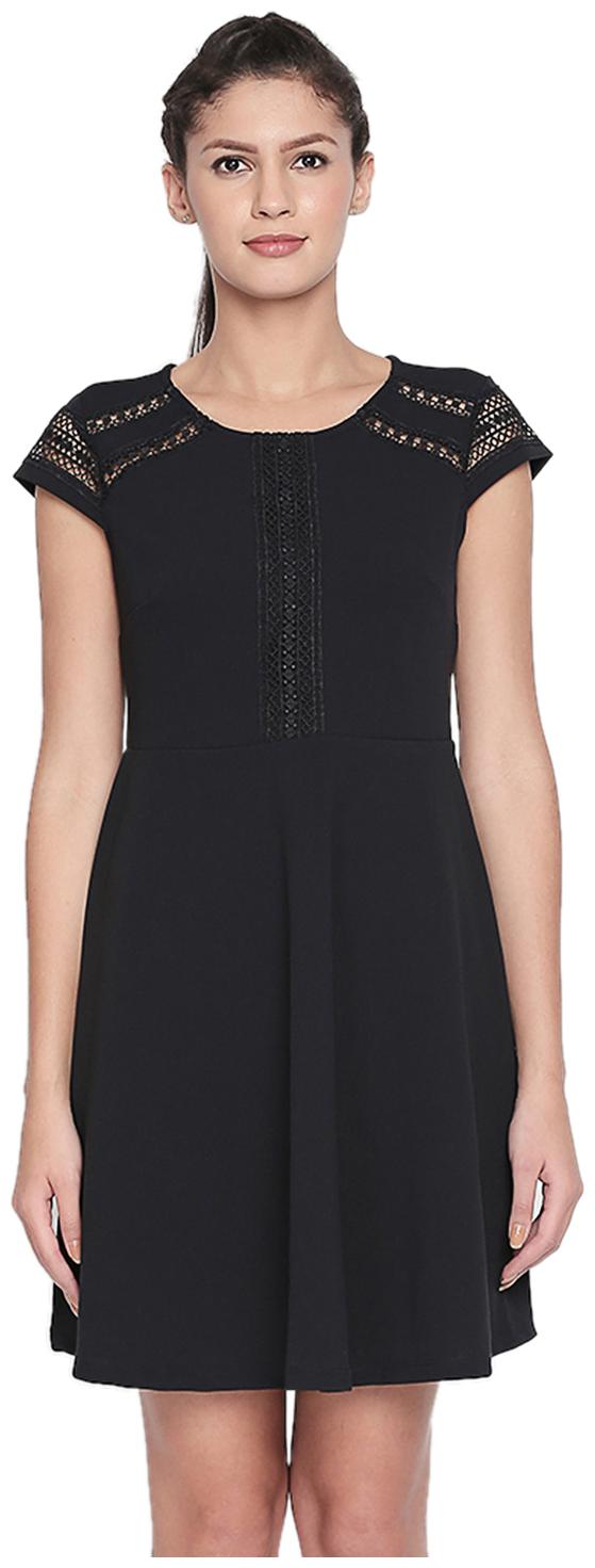 

Annabelle By Pantaloons Navy Solid Fit flare dress