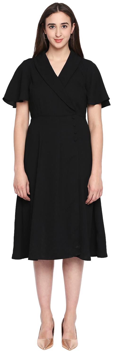 

Annabelle By Pantaloons Black Solid A-line dress