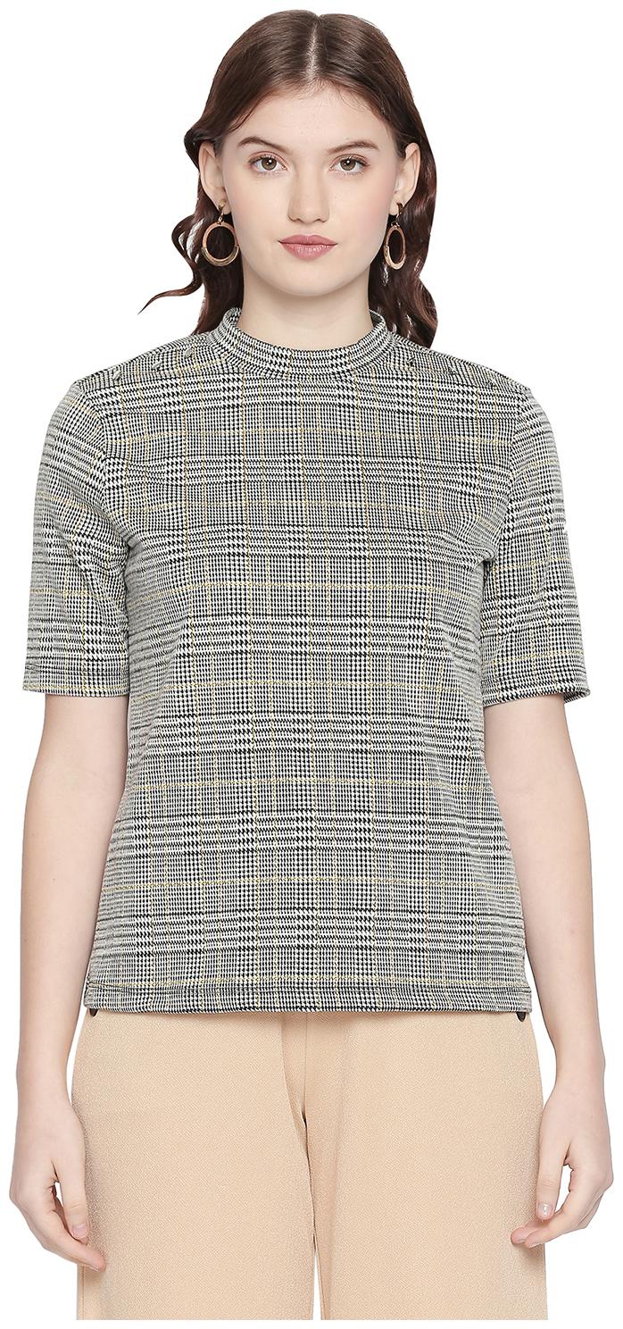 

Annabelle By Pantaloons Women Checked Blouson top - White