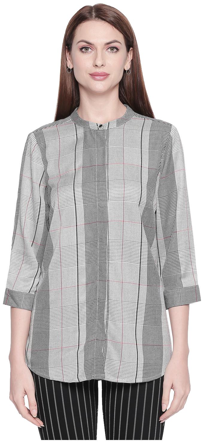 

Annabelle By Pantaloons Women Checked Shirt style - Grey Black