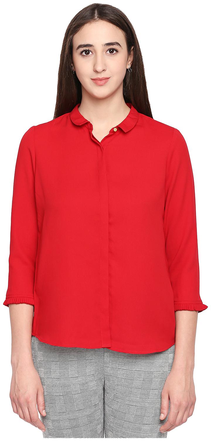 

Annabelle By Pantaloons Women Solid Regular top - Red
