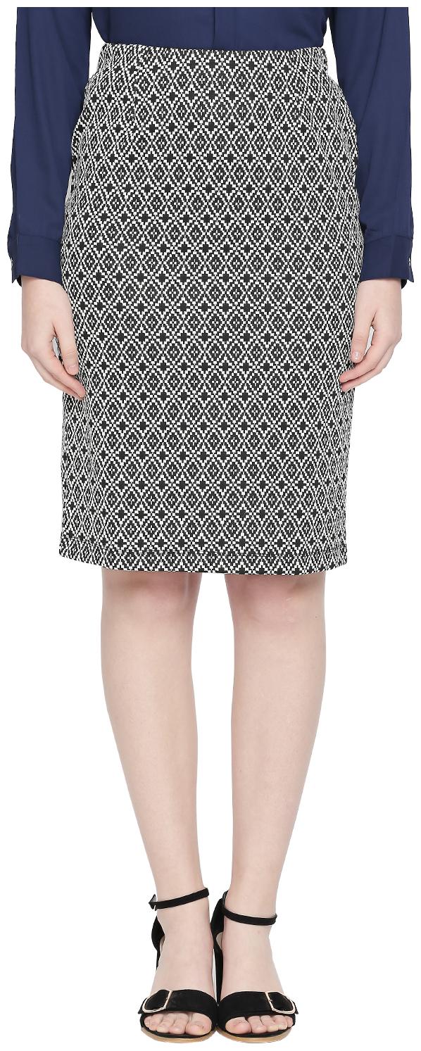 

Annabelle By Pantaloons Printed Pencil skirt Midi Skirt - Black