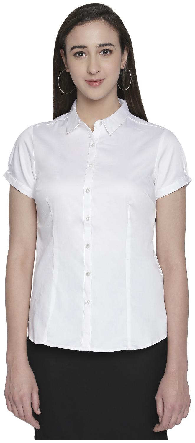 

Annabelle By Pantaloons Women White Solid Regular Fit Shirt