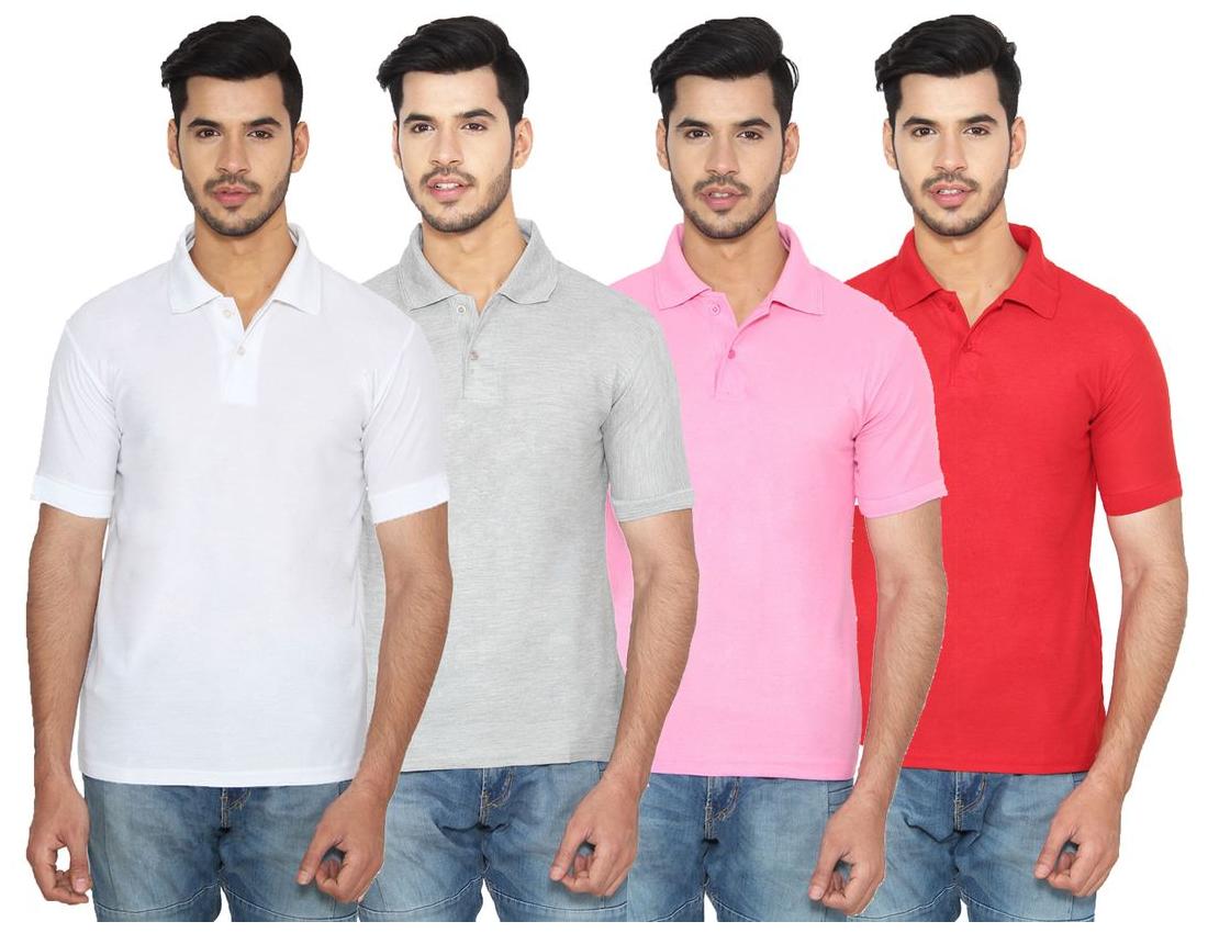 

Ansh Fashion Wear Men Multi Regular fit Cotton Polo collar T-Shirt - Pack Of 4