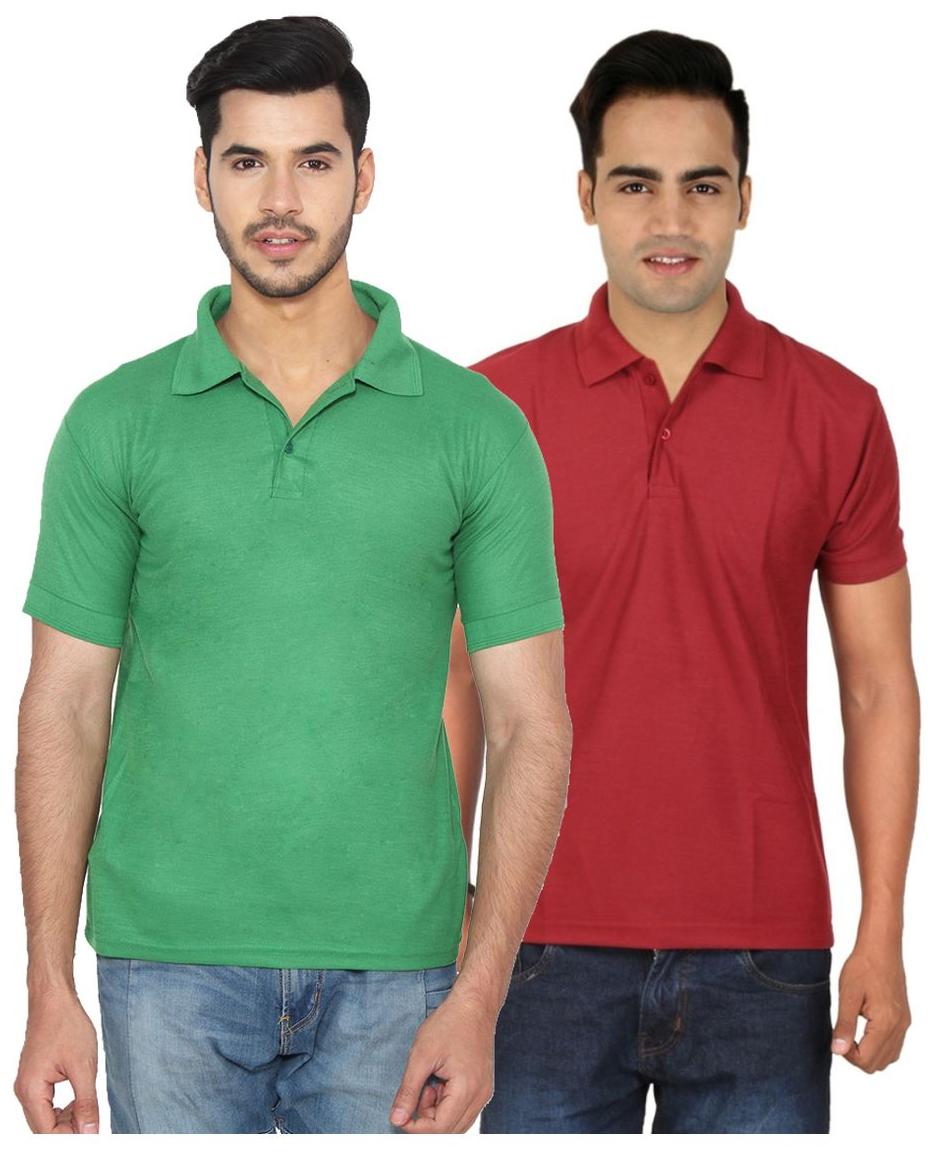 

Ansh Fashion Wear Men Green Regular fit Cotton Polo collar T-Shirt - Pack Of 2