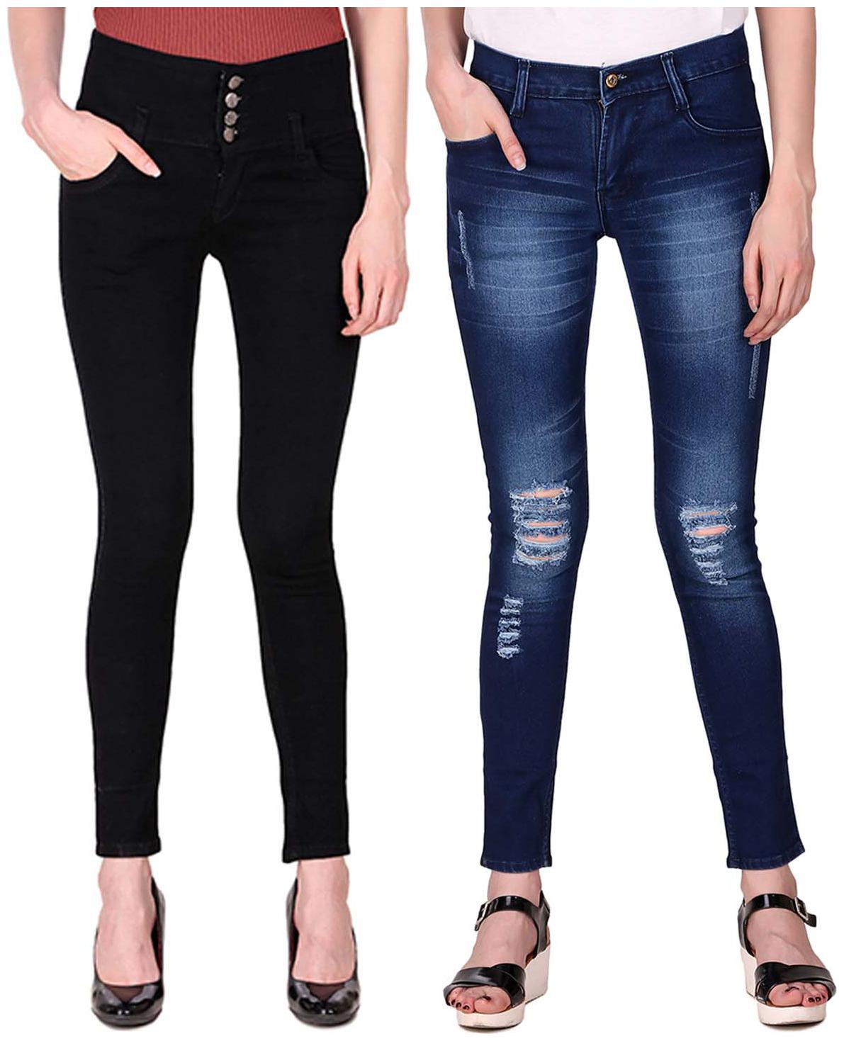 

Ansh Fashion Wear Women Blue Black Straight fit Jeans