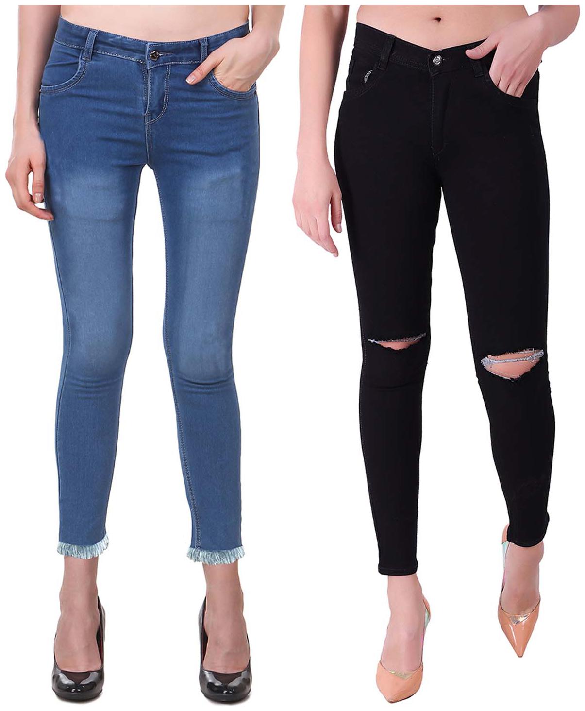 

Ansh Fashion Wear Women Blue Black Straight fit Jeans