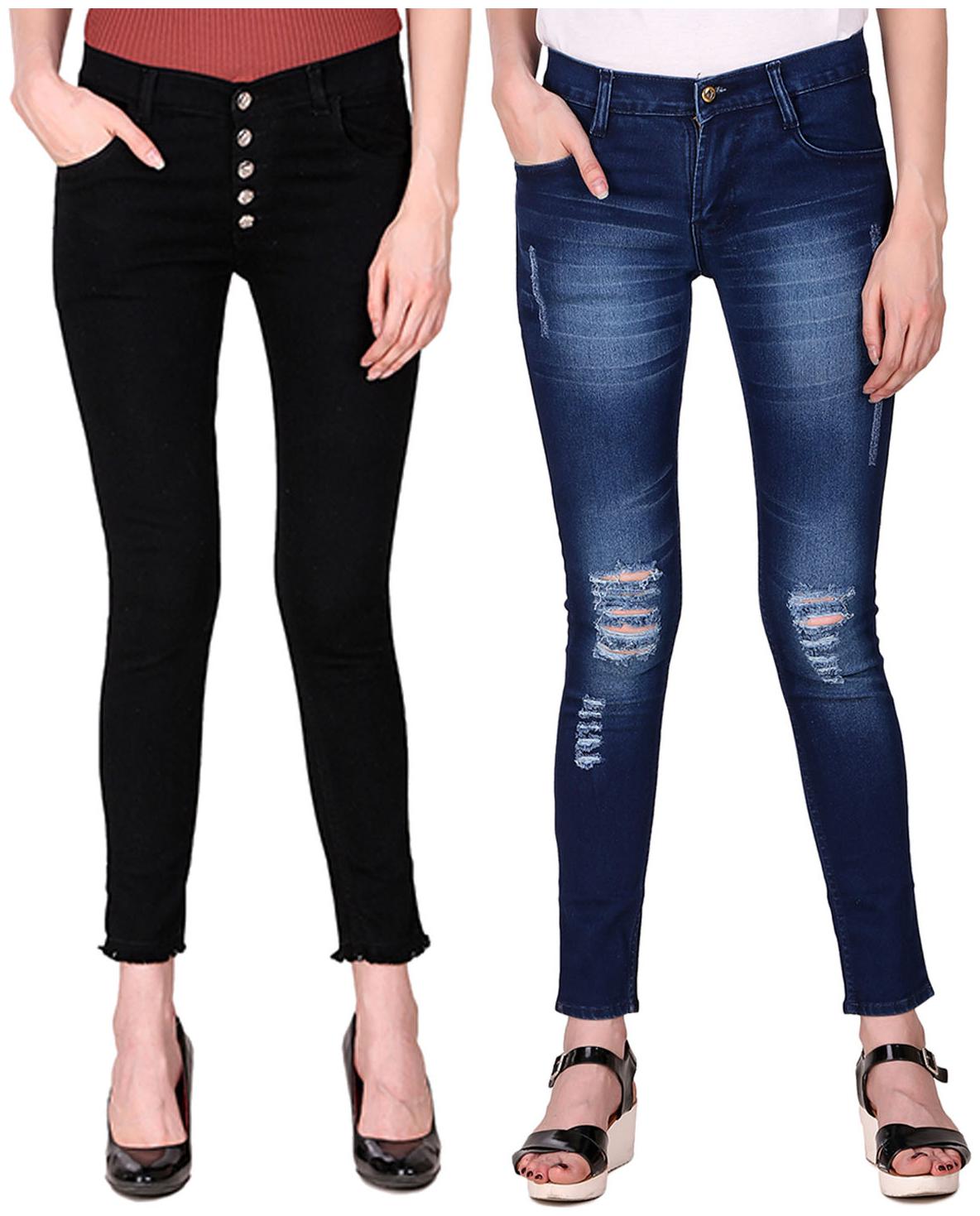 

Ansh Fashion Wear Women Black Blue Straight fit Jeans