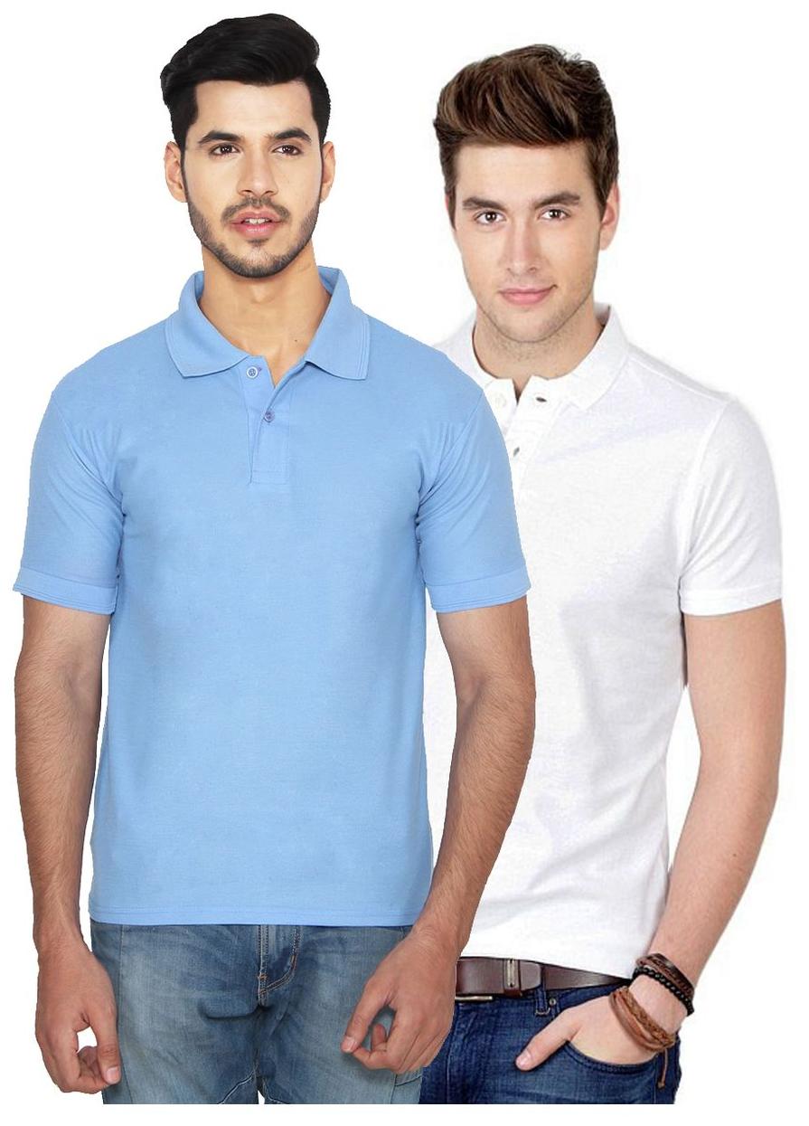 

Ansh Fashion Wear Men Blue Regular fit Cotton Polo collar T-Shirt - Pack Of 2