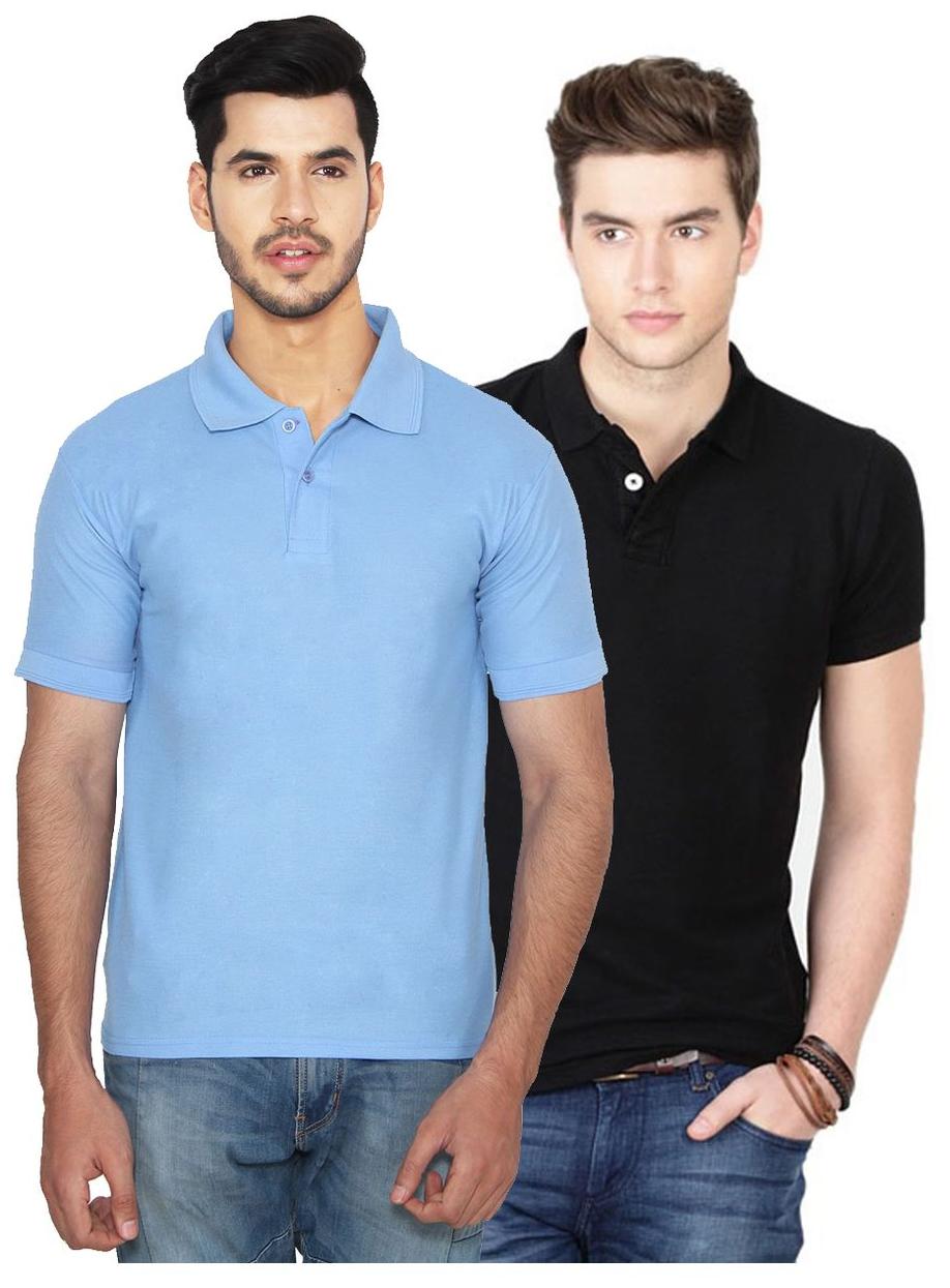 

Ansh Fashion Wear Men Blue Regular fit Cotton Polo collar T-Shirt - Pack Of 2