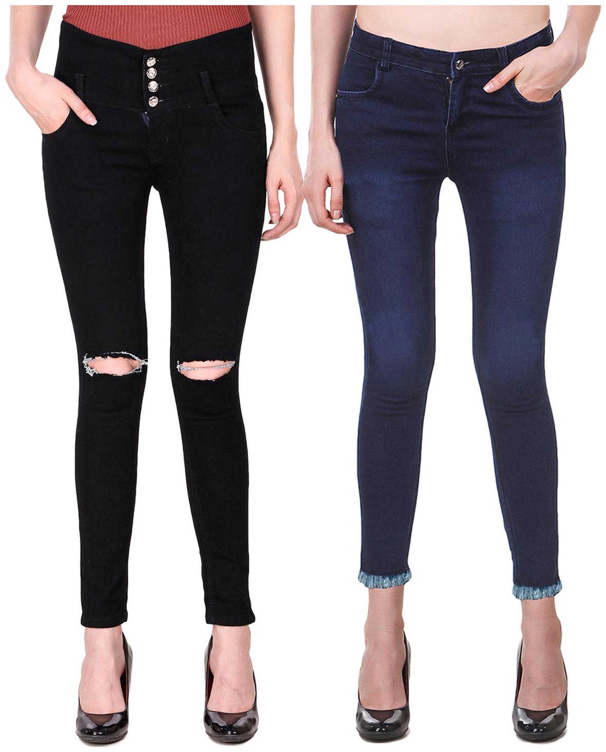 

Ansh Fashion Wear Women Blue Black Straight fit Jeans
