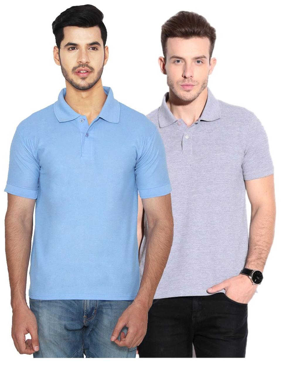 

Ansh Fashion Wear Men Blue Regular fit Cotton Polo collar T-Shirt - Pack Of 2