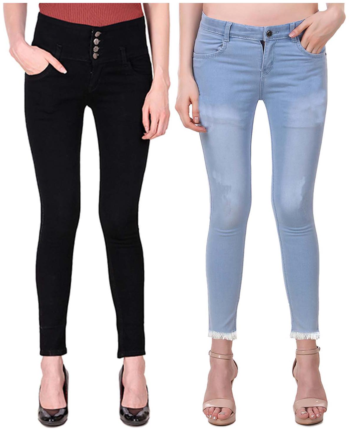 

Ansh Fashion Wear Women Blue Black Straight fit Jeans