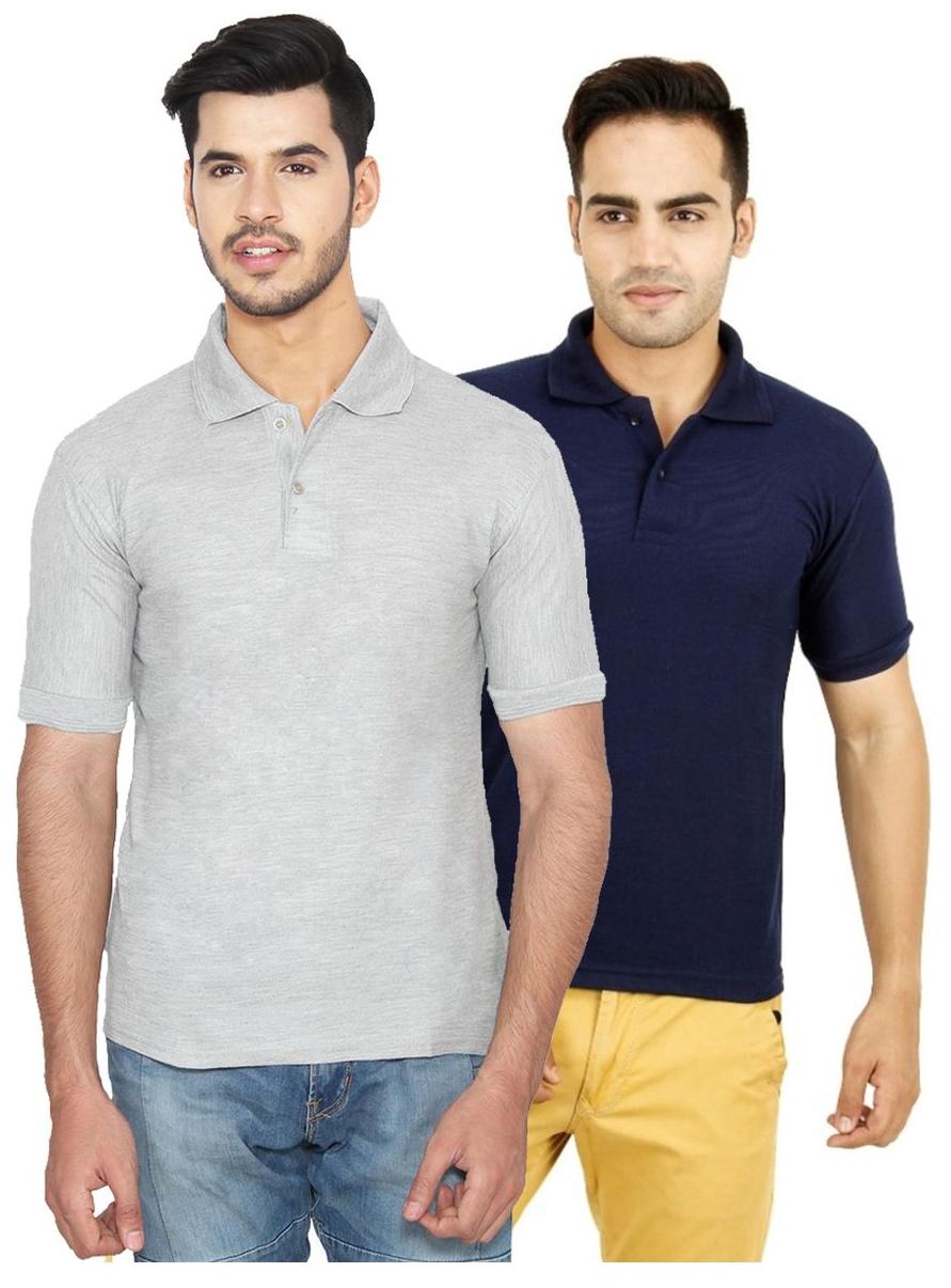 

Ansh Fashion Wear Men Grey Regular fit Cotton Polo collar T-Shirt - Pack Of 2