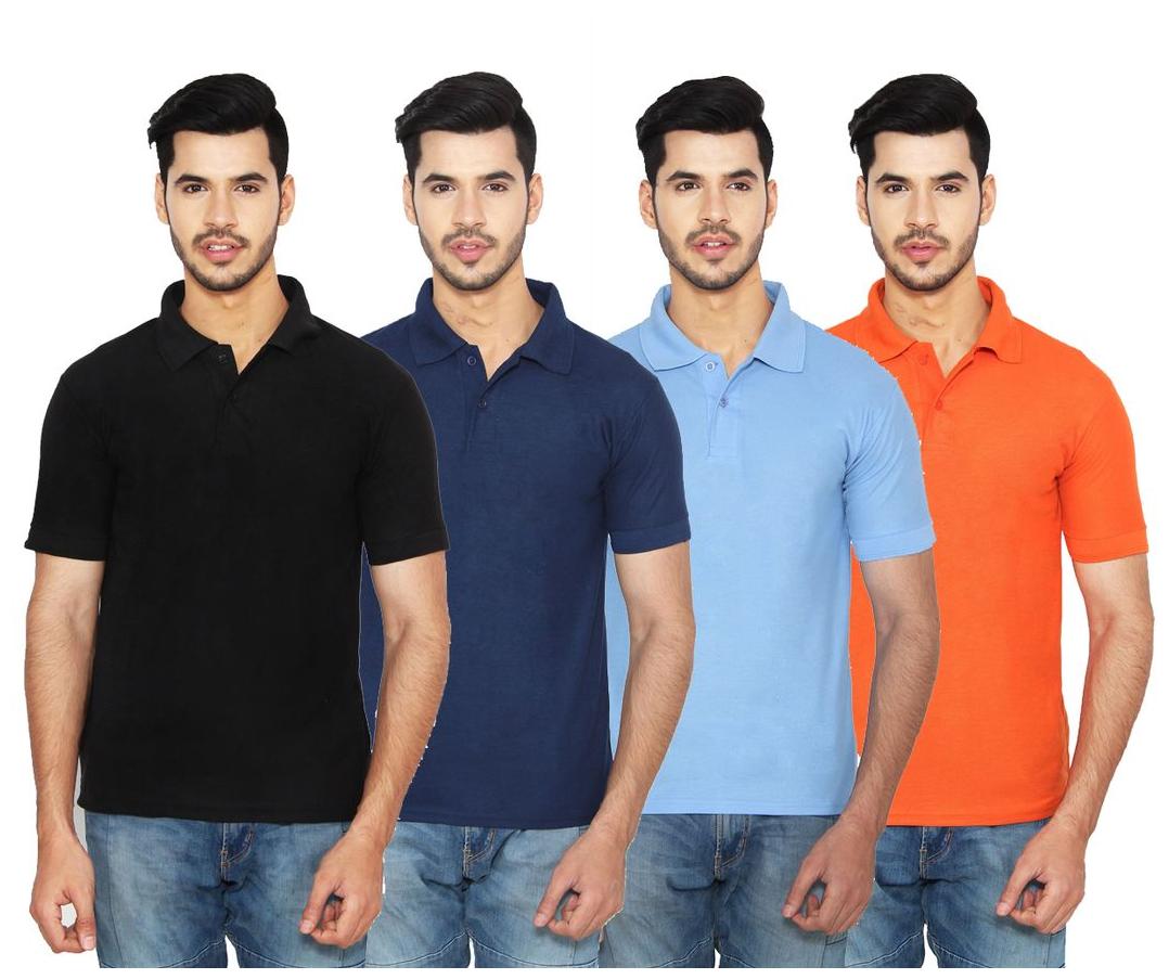 

Ansh Fashion Wear Men Multi Regular fit Cotton Polo collar T-Shirt - Pack Of 4